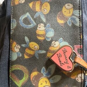 Dooney & Bourke Cute Retro Vintage Coated Canvas Bumble Bee Coin Purse